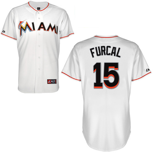 Rafael Furcal #15 Youth Baseball Jersey-Miami Marlins Authentic Home White Cool Base MLB Jersey